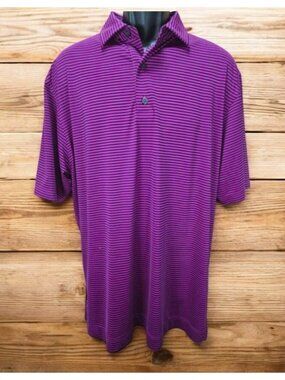 Footjoy Mens Light Purple Striped Polo Large